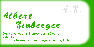 albert nimberger business card